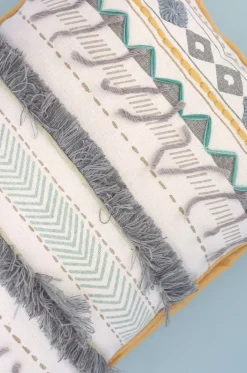 Aiden Hand Embroidered Cushion Cover- Stripes