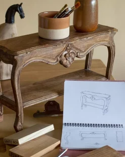 Alice Mini Table Handcrafted Wooden Wall Shelf