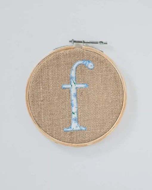 Alphabet Embroidery Hoop Wall Hanging
