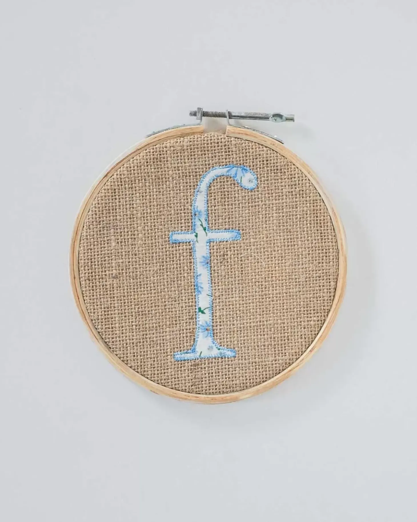 Alphabet Embroidery Hoop Wall Hanging