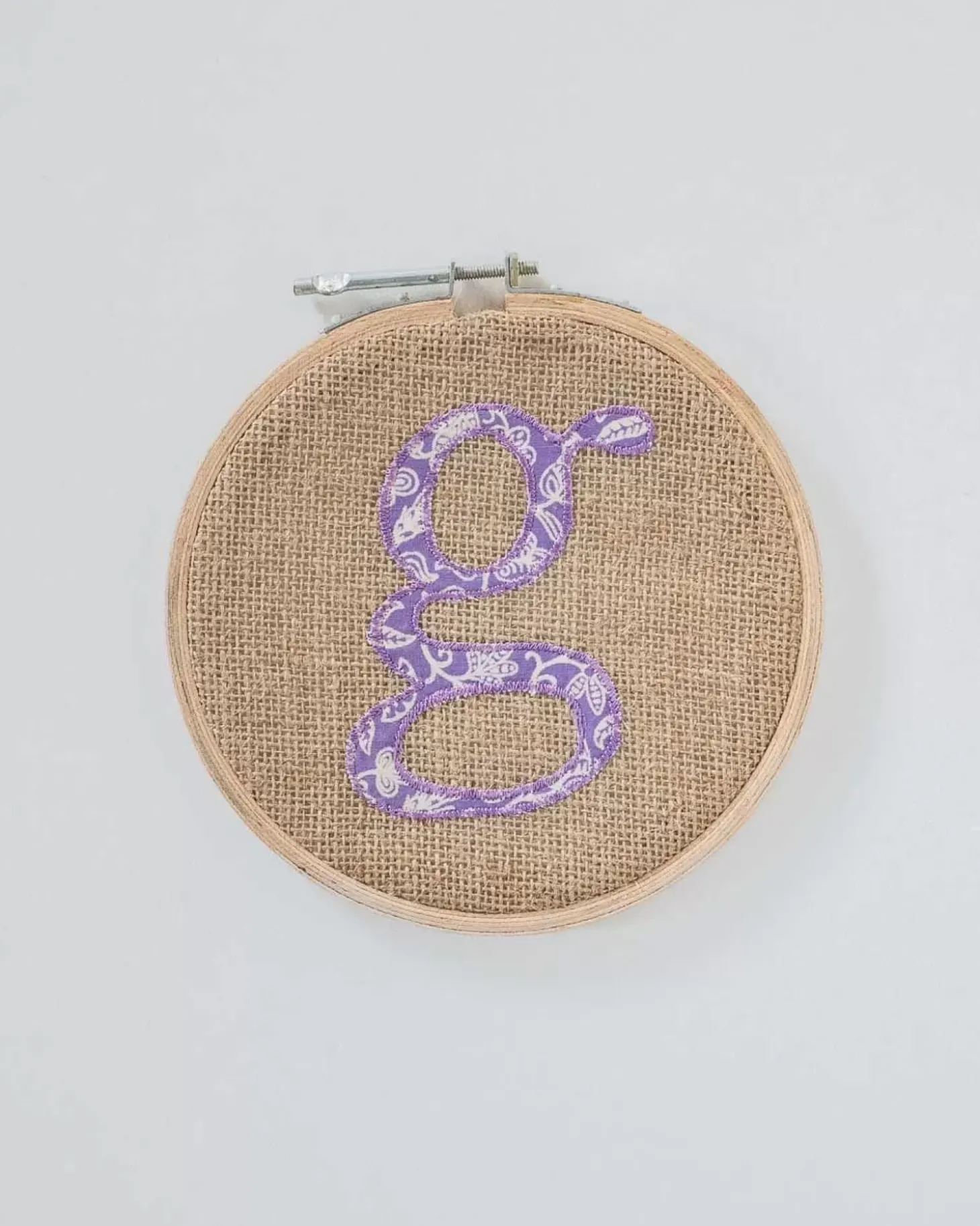 Alphabet Embroidery Hoop Wall Hanging