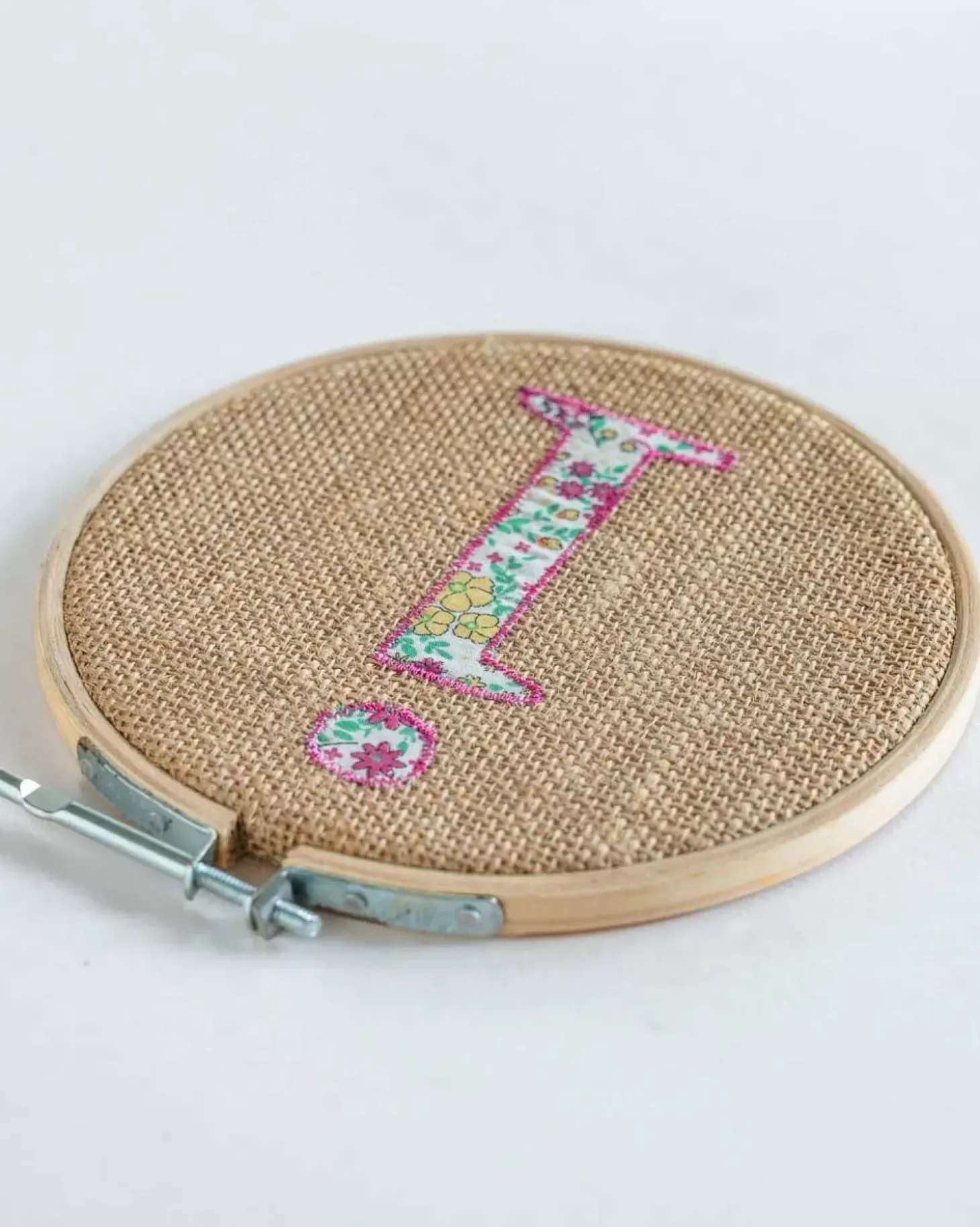 Alphabet Embroidery Hoop Wall Hanging