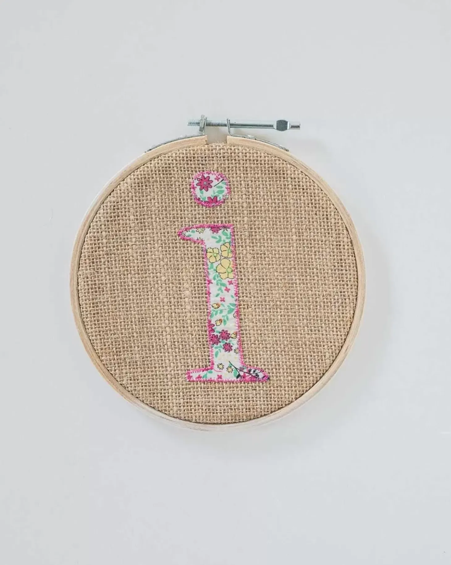 Alphabet Embroidery Hoop Wall Hanging