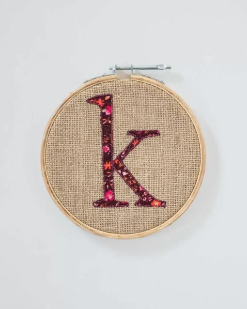 Alphabet Embroidery Hoop Wall Hanging