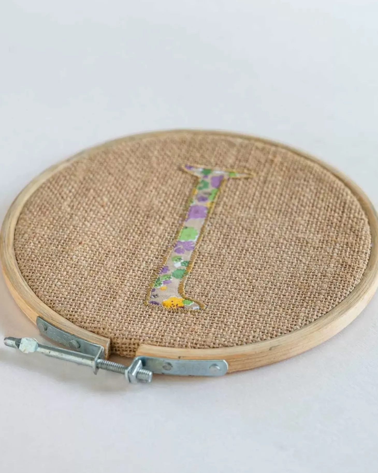 Alphabet Embroidery Hoop Wall Hanging
