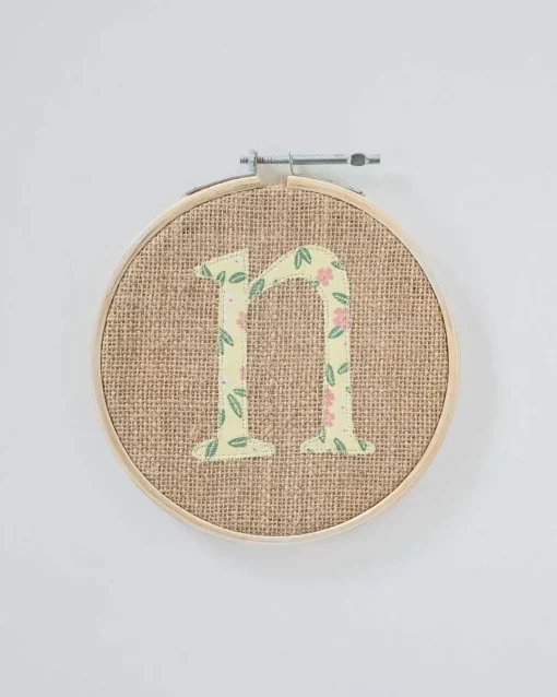 Alphabet Embroidery Hoop Wall Hanging
