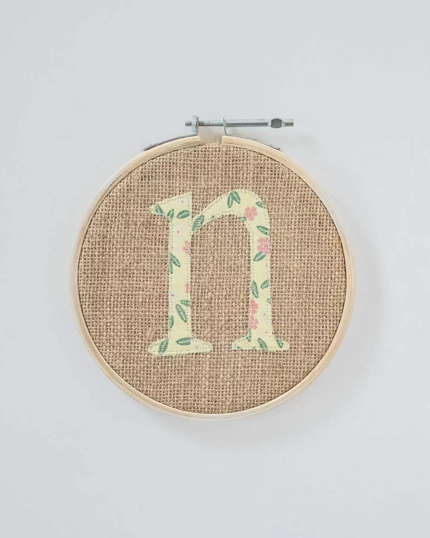 Alphabet Embroidery Hoop Wall Hanging