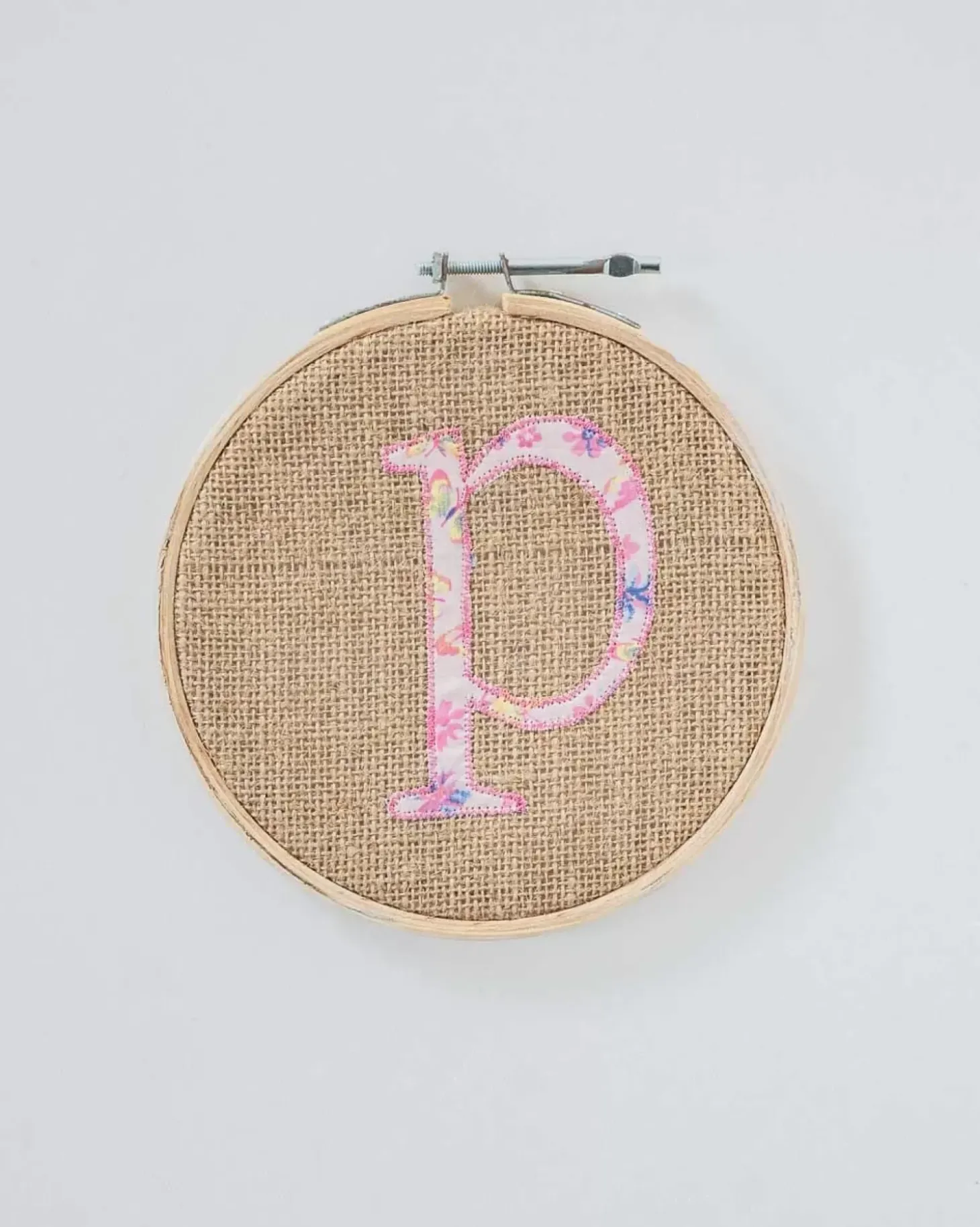 Alphabet Embroidery Hoop Wall Hanging