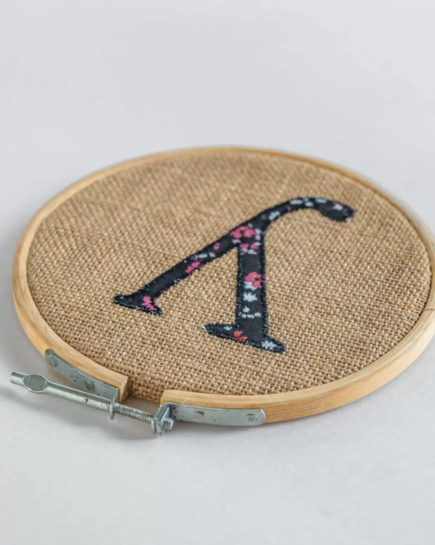 Alphabet Embroidery Hoop Wall Hanging