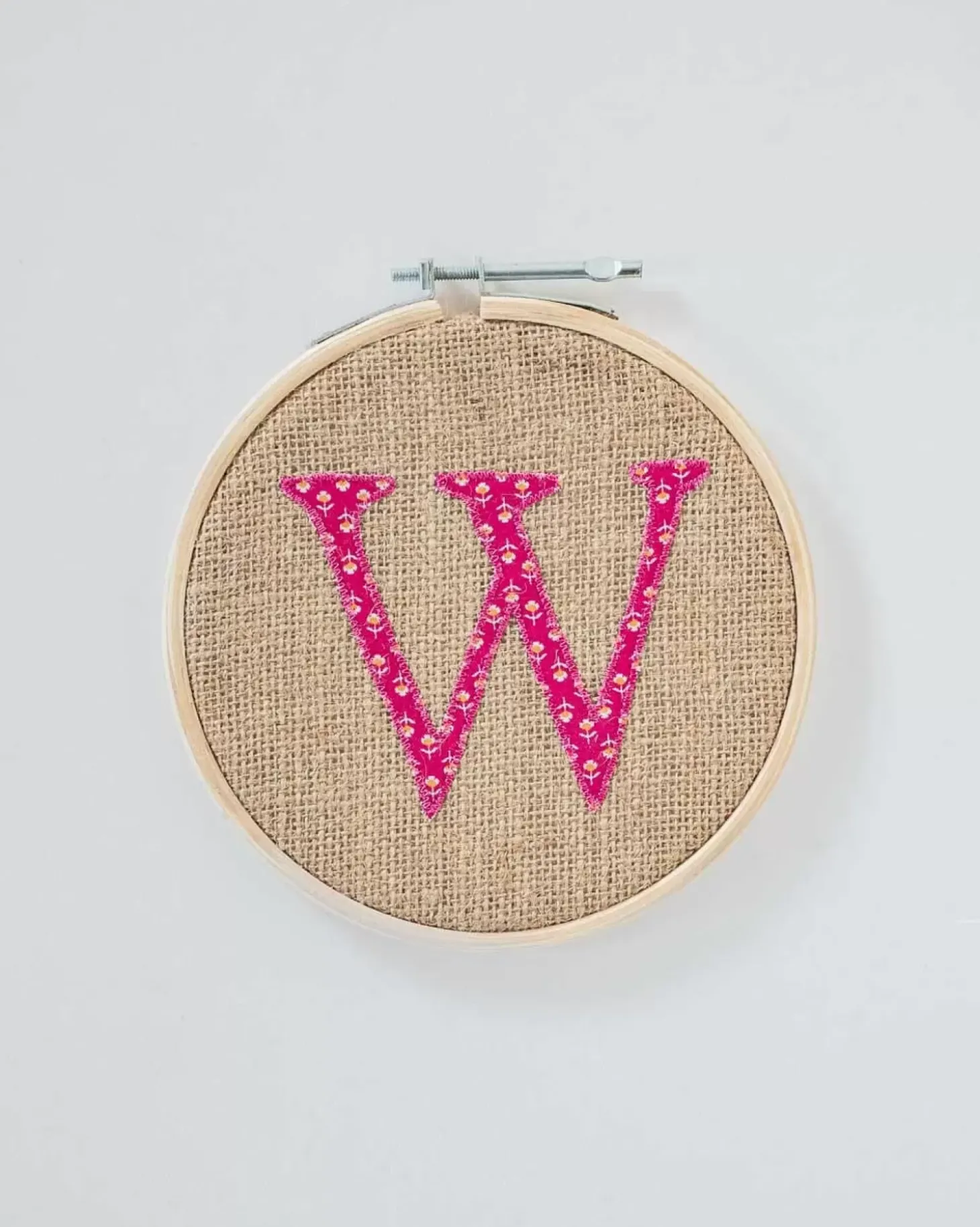Alphabet Embroidery Hoop Wall Hanging