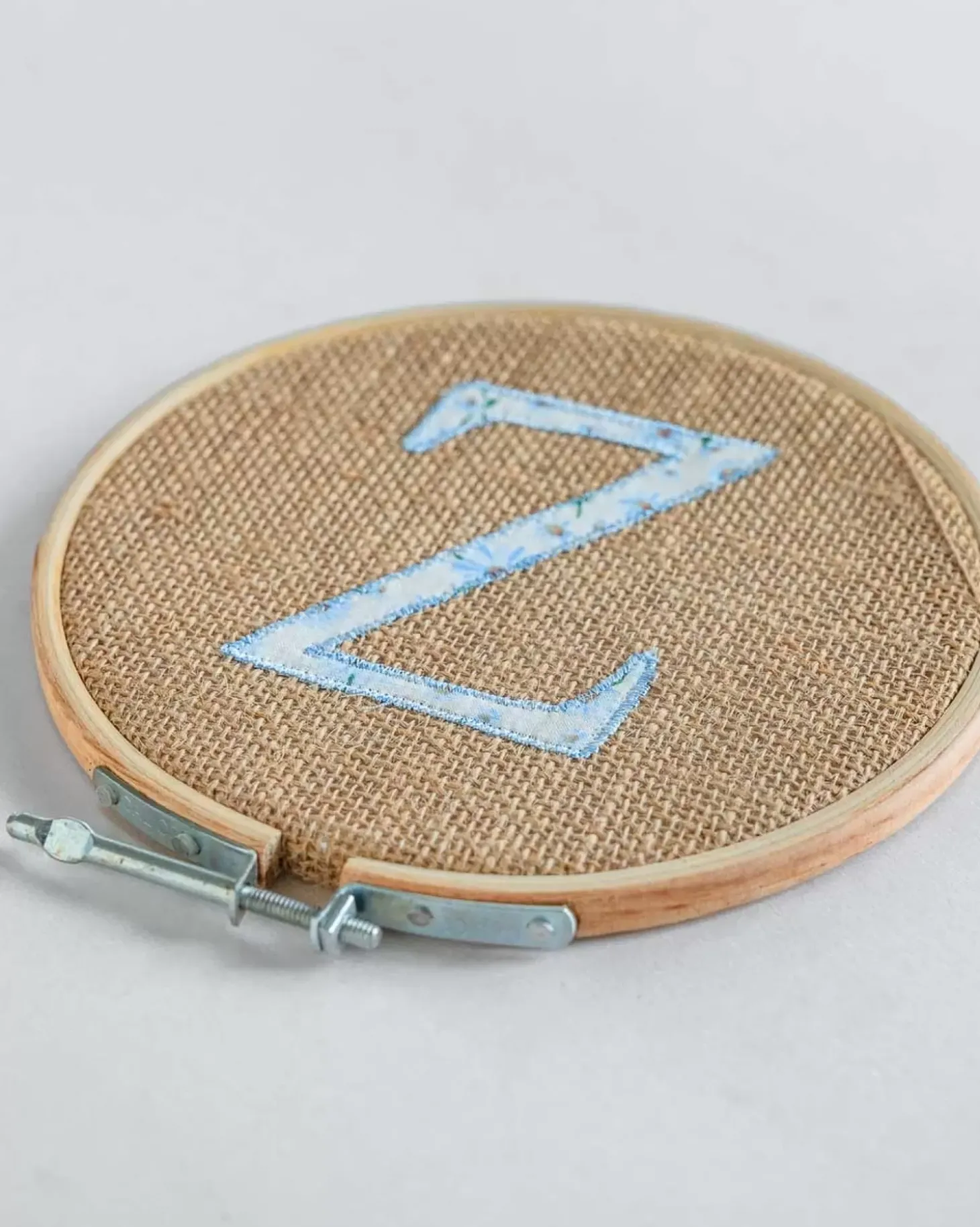 Alphabet Embroidery Hoop Wall Hanging