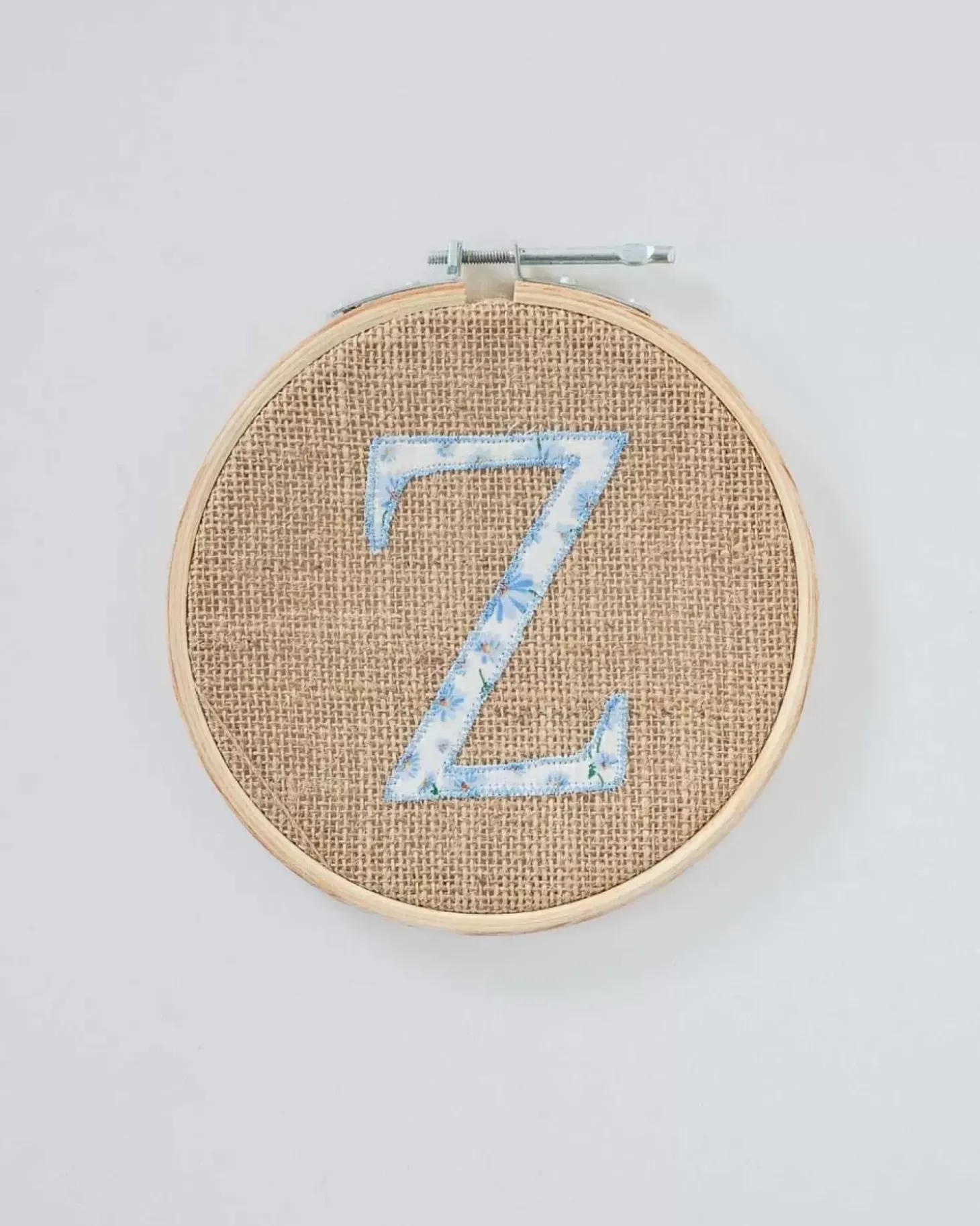 Alphabet Embroidery Hoop Wall Hanging