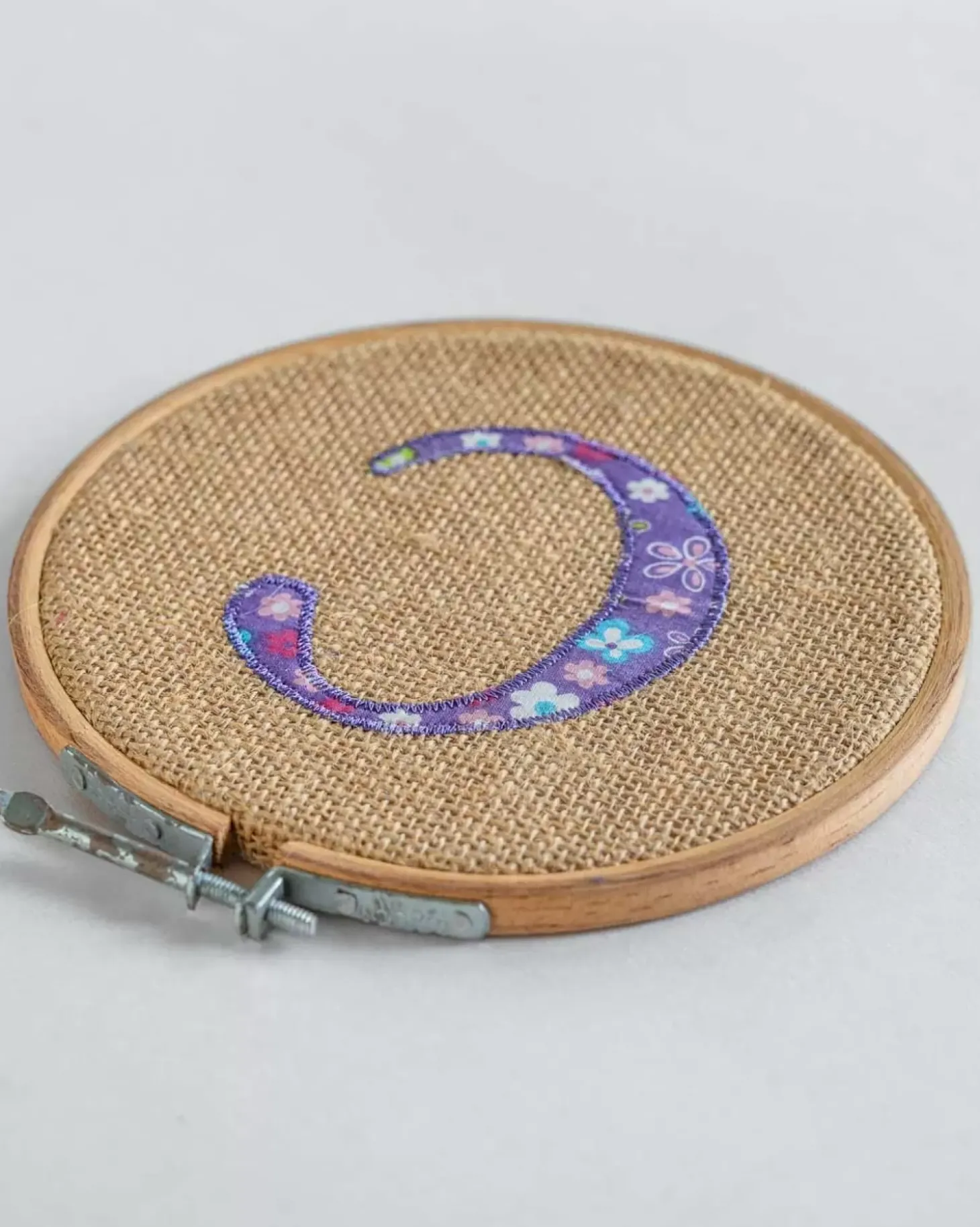 Alphabet Embroidery Hoop Wall Hanging