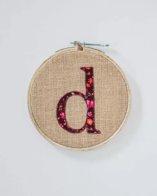 Alphabet Embroidery Hoop Wall Hanging
