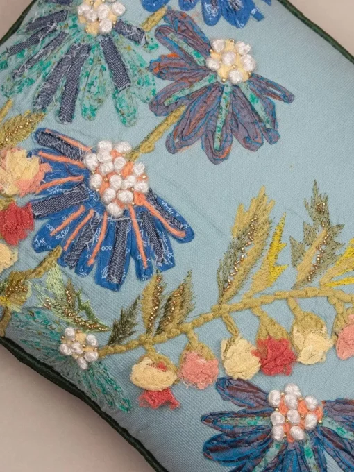 Aster Embroidered Cushion Cover