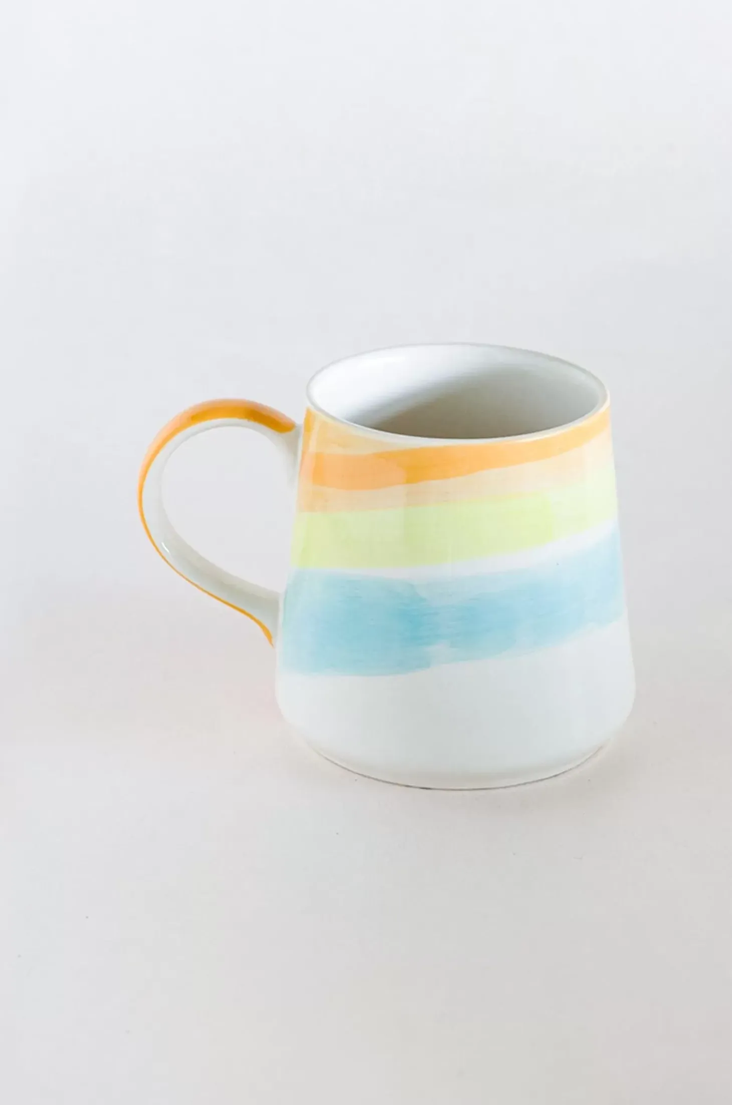 Beige - Coral Splash Handpainted Ceramic Mug