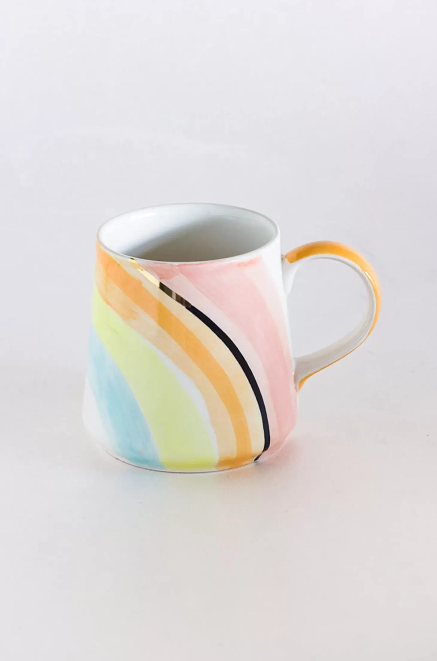 Beige - Coral Splash Handpainted Ceramic Mug