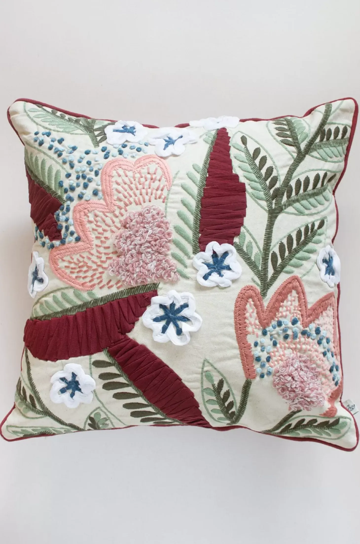 Cephir Embroidered Cushion Cover-18" X 18"