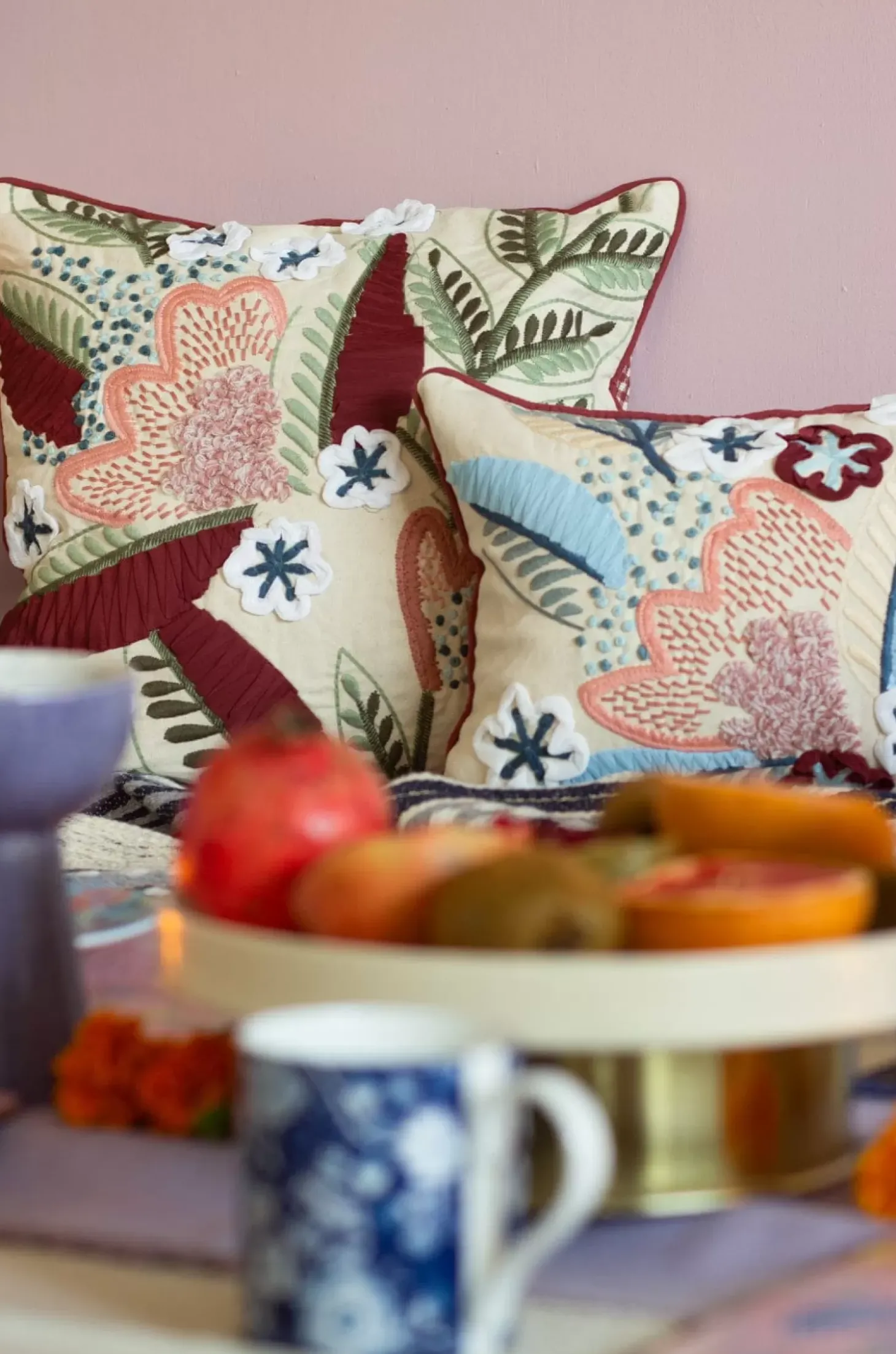 Cephir Embroidered Cushion Cover-18" X 18"