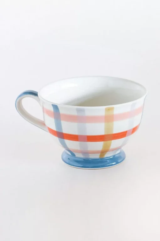 Checks & Stripes Handpainted Soup Bowls - Set Of 2