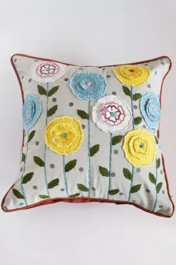 Chrysanthemum Embroidered Cushion Cover