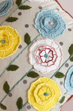 Chrysanthemum Embroidered Cushion Cover