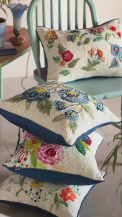 Chrysanthemum Embroidered Cushion Cover