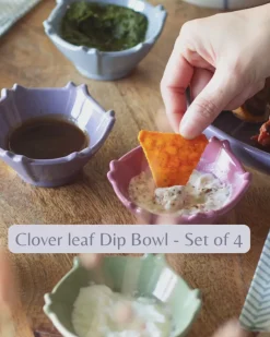 Clover Leaf Dip Bowl - Set Of 4