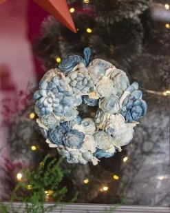 Dried Flowers Christmas Wreath - Blue