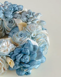 Dried Flowers Christmas Wreath - Blue