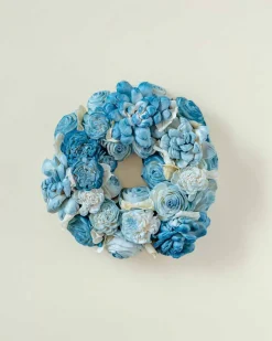 Dried Flowers Christmas Wreath - Blue