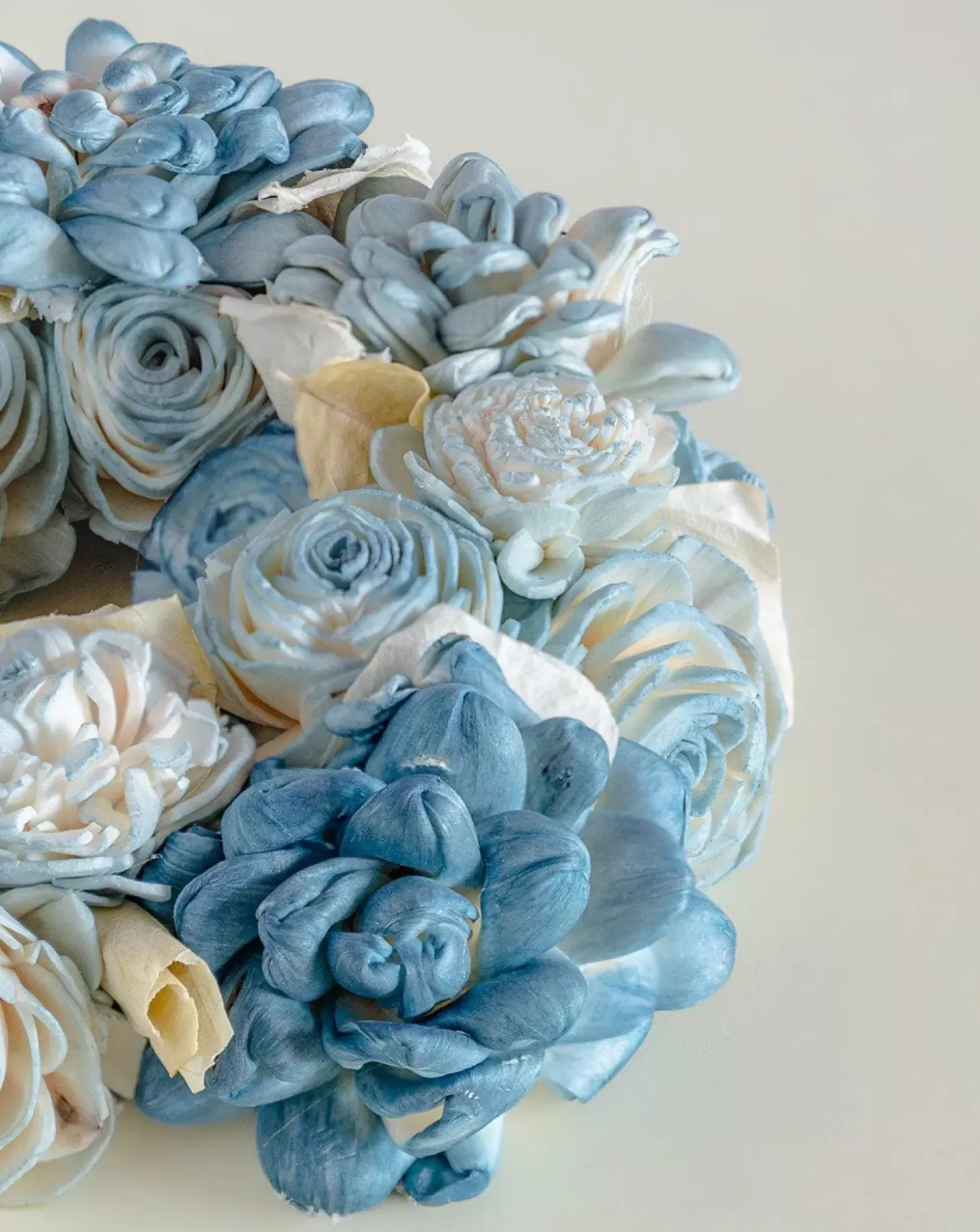 Dried Flowers Christmas Wreath - Blue