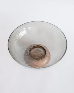Fiesta Serving Glass Bowl With Wooden Base