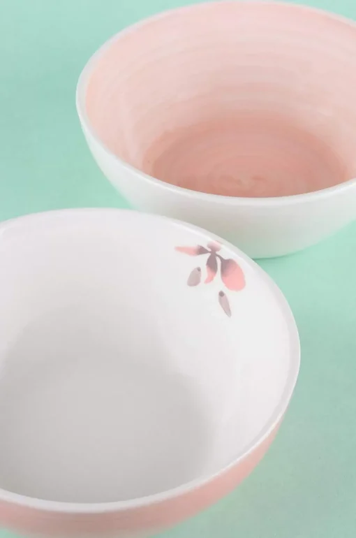 Floral Lace Handpainted Bowl - Set Of 2