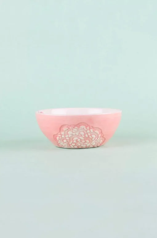 Floral Lace Handpainted Bowl - Set Of 2