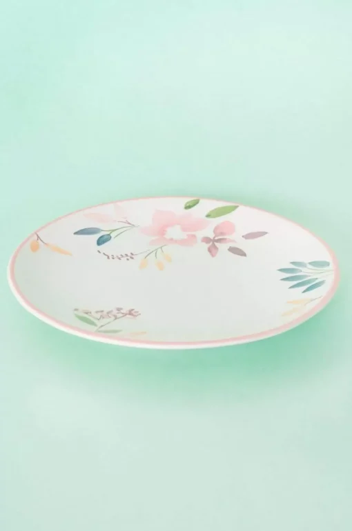 Floral Lace Handpainted Dinner Plates- Set Of 6 - 8 Inches