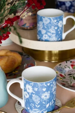 Florentina Fine China Tea Mugs- Set Of 2