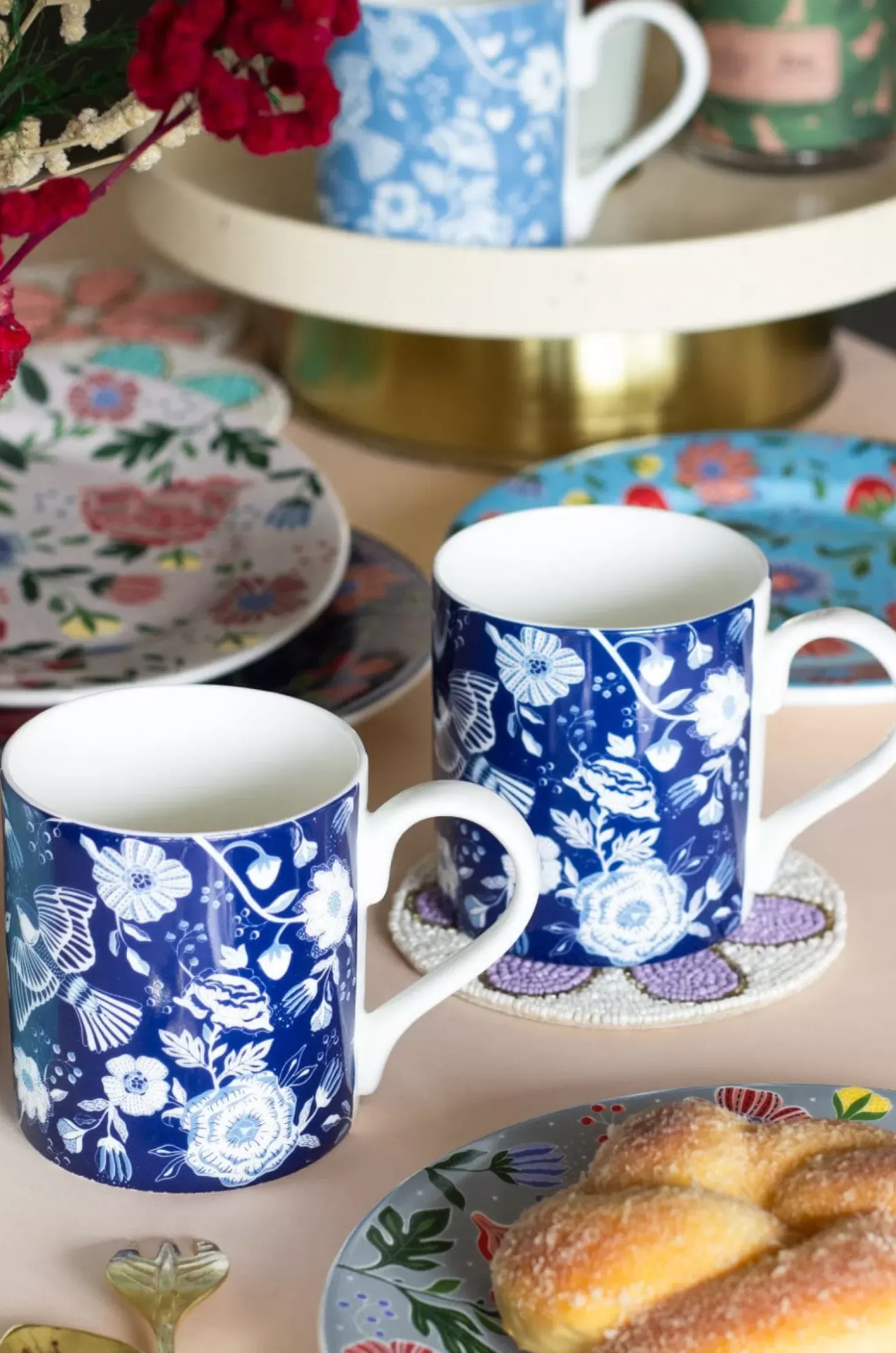 Florentina Fine China Tea Mugs- Set Of 2