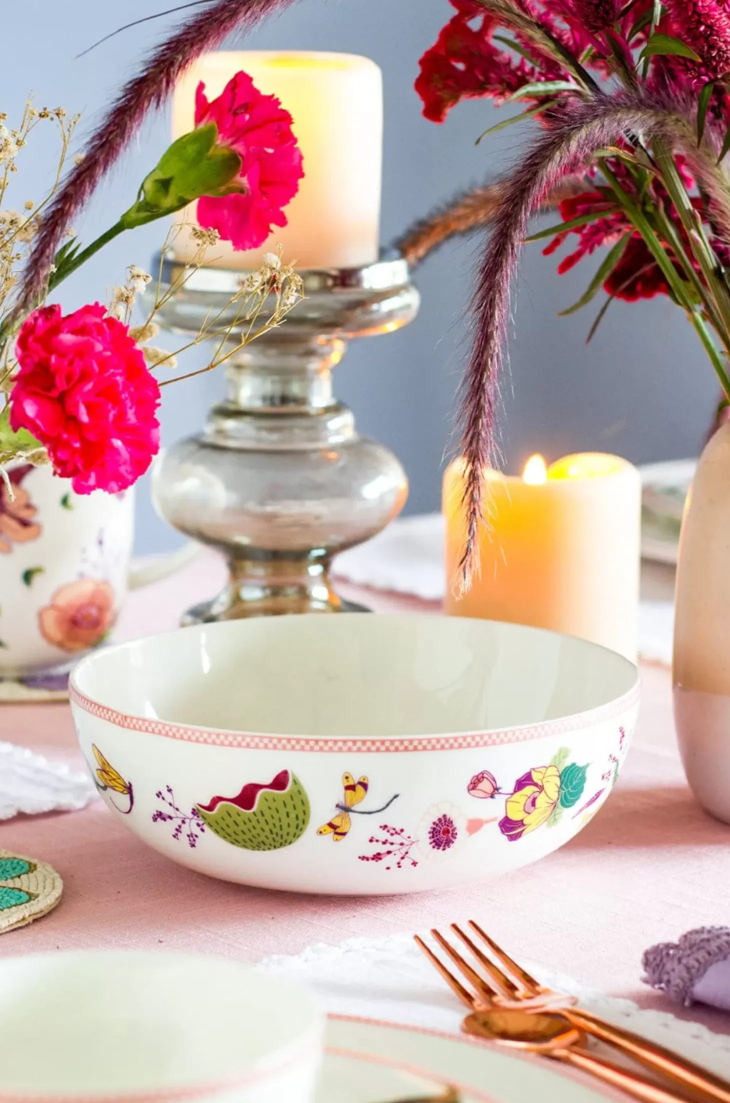 Garden Of Eden Fine China Ceramic Curry Bowl - Set Of 2