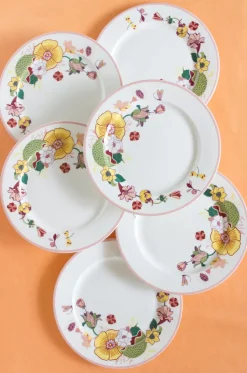 Garden Of Eden Fine China Ceramic Dinner Plates - Set Of 6