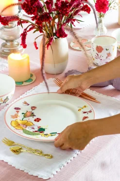 Garden Of Eden Fine China Ceramic Dinner Plates - Set Of 6