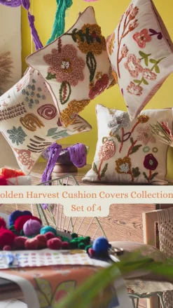 Golden Harvest Cushion Covers Collection - Set Of 4