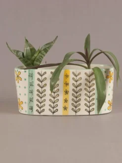 Green Garden Oval Planter