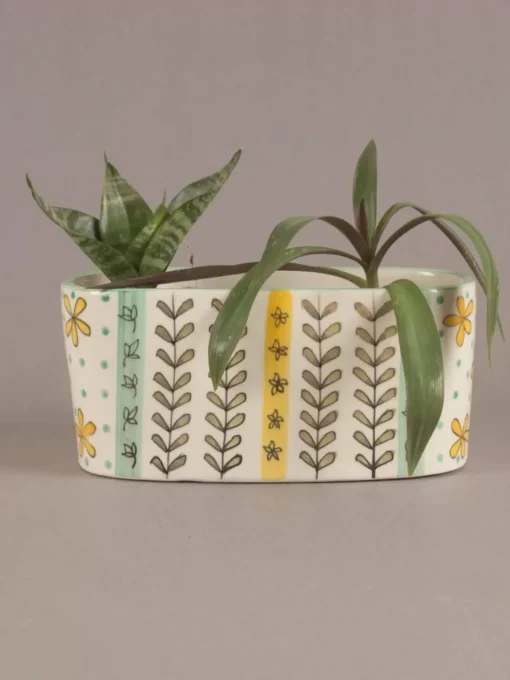 Green Garden Oval Planter