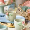 Handcrafted Petals Ceramic Mugs - Set Of 2