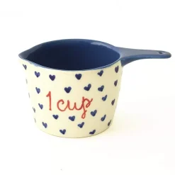 Little Hearts Measuring Cups -Set Of 4 - Handpainted Stoneware