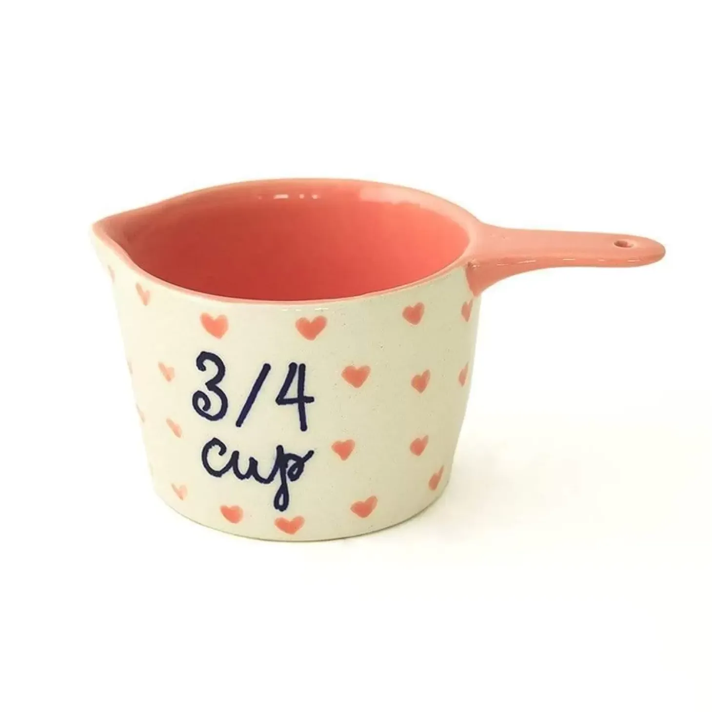 Little Hearts Measuring Cups -Set Of 4 - Handpainted Stoneware