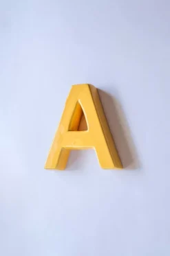 Mottled Mono Wall Hanging - Mustard A To Z