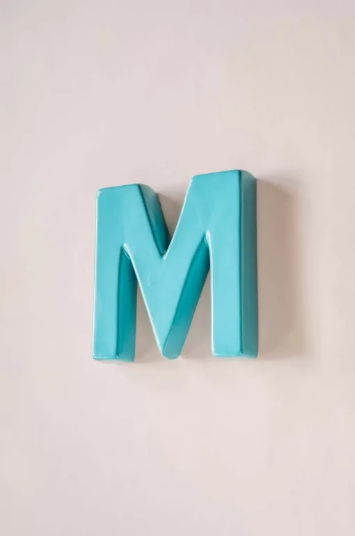 Mottled Mono Wall Hanging Teal A To Z