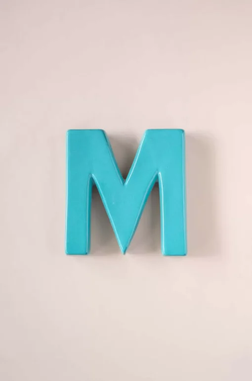 Mottled Mono Wall Hanging Teal A To Z